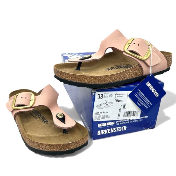 Birkenstock Gizeh Big Buckle Soft Pink Leather Women’s Sandals EU 38 Regular Fit - Picture 6 of 11